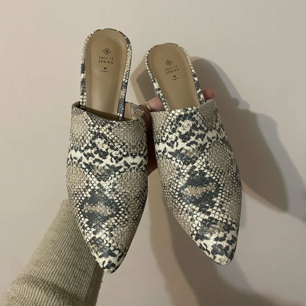 Call it Spring Snake Print Mules - Picture 2 of 4